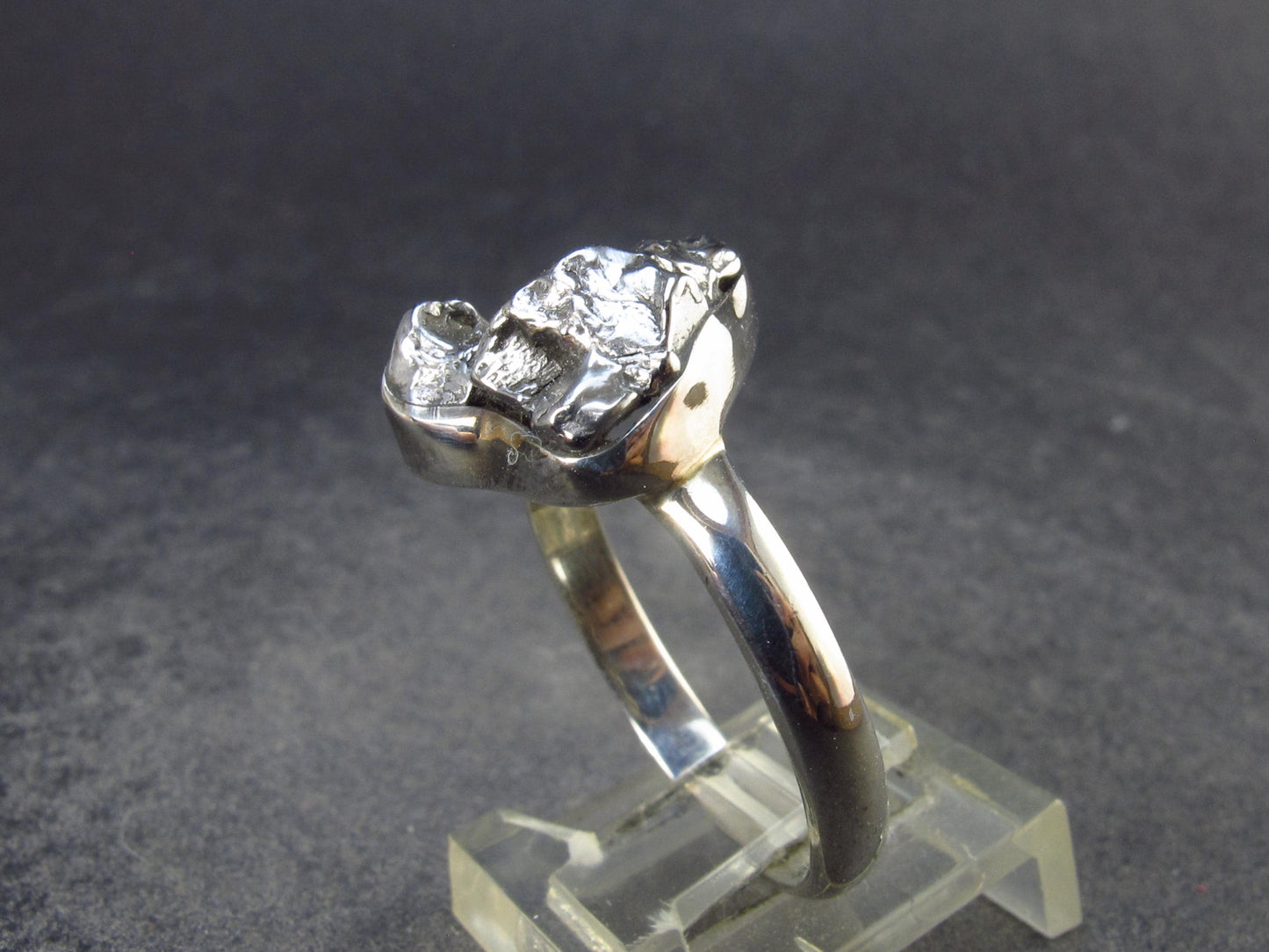 Meteorite Campo Del Cielo Argentina Sterling Silver Ring - 4.90 Grams - Size 10