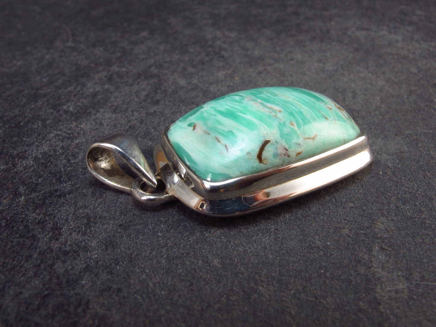 Rare Variscite Sterling Silver Pendant from Utah - 1.3" - 7.0 Grams