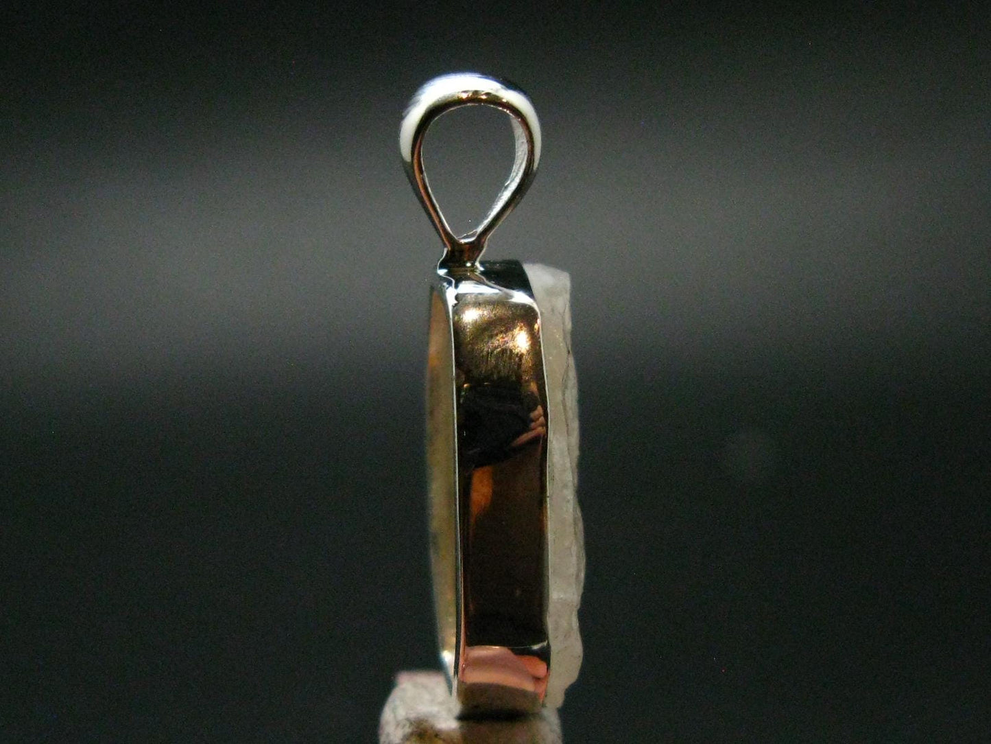 Very Rare White Cryolite 925 Silver Pendant from Greenland - 1.1" - 3.72 Grams