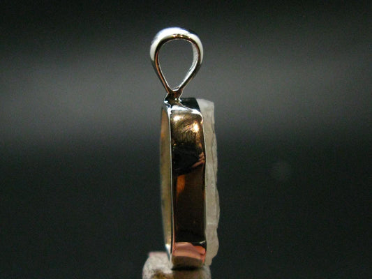 Very Rare White Cryolite 925 Silver Pendant from Greenland - 1.1" - 3.72 Grams