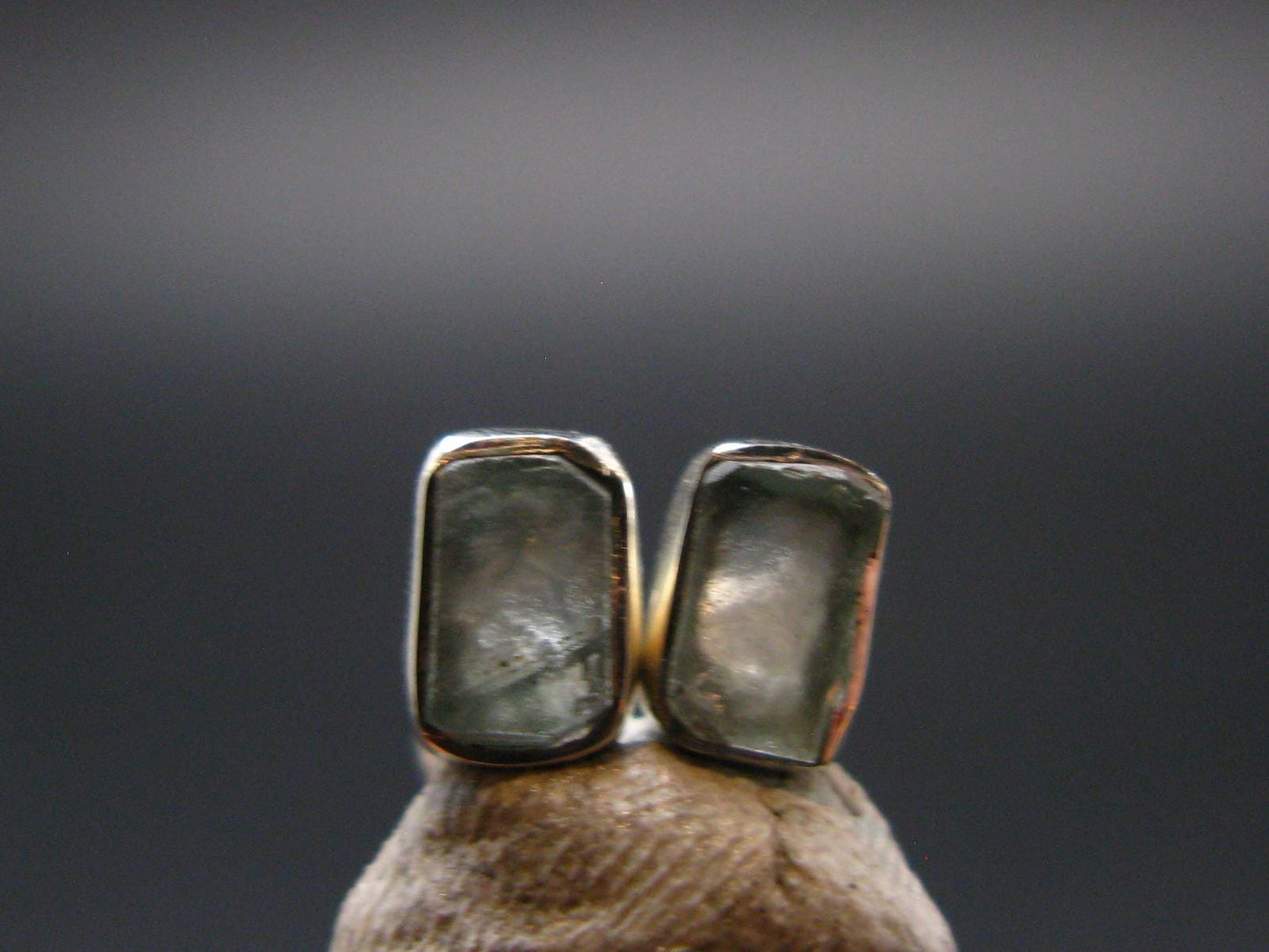 Blue Zircon Silver Stud Earrings from Cambodia - 1.27 Grams