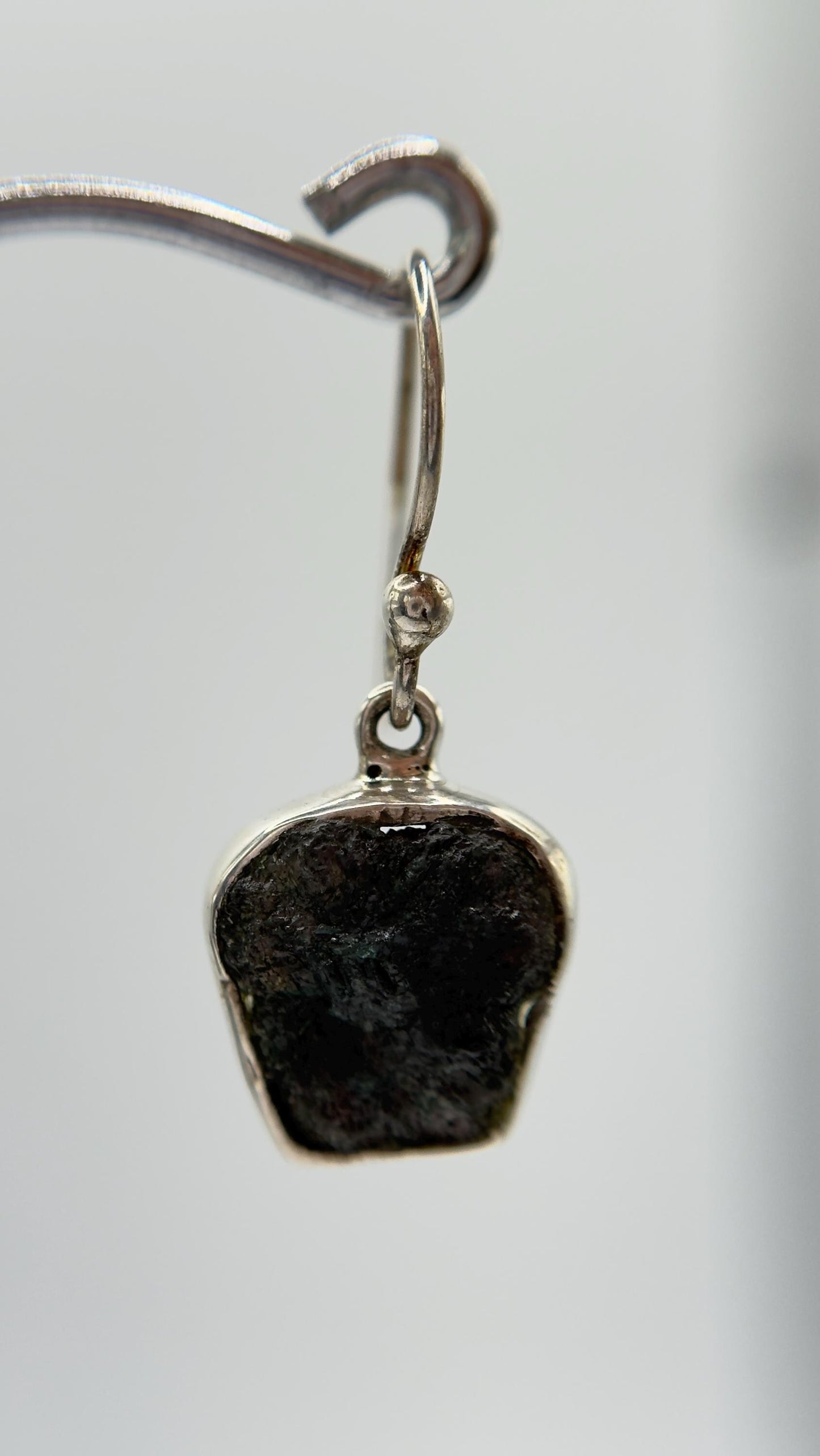 Alexandrite Drop Earrings Raw Color Change Stone Silver Dangle Earrings June Birthstone Jewelry