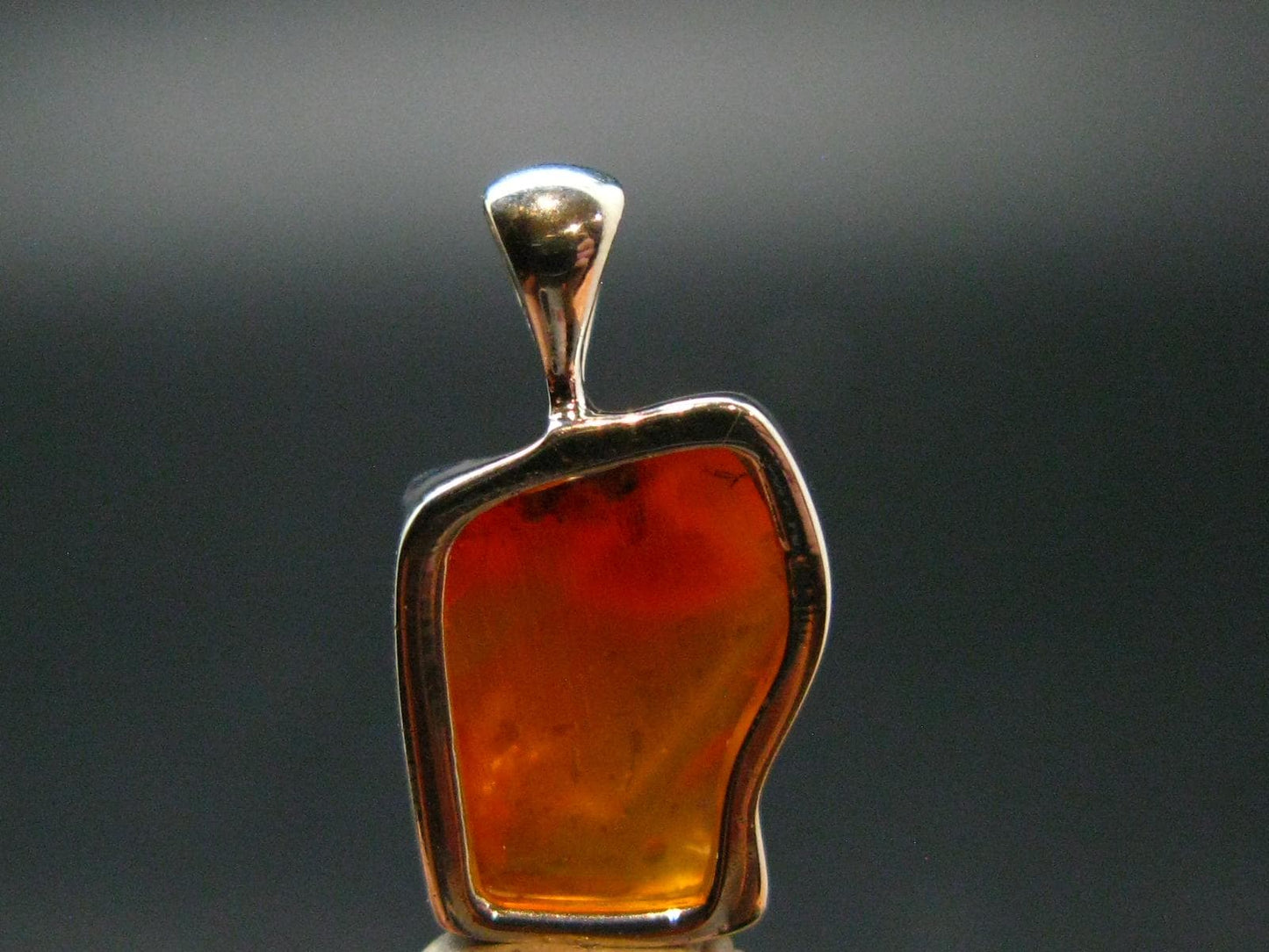 Raw Fire Opal Sterling Silver Pendant From Mexico - 0.7" - 1.27 Grams