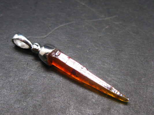 Zincite Zinkite Crystal 925 Silver Pendant from Poland - 1.5" - 2.23 Grams