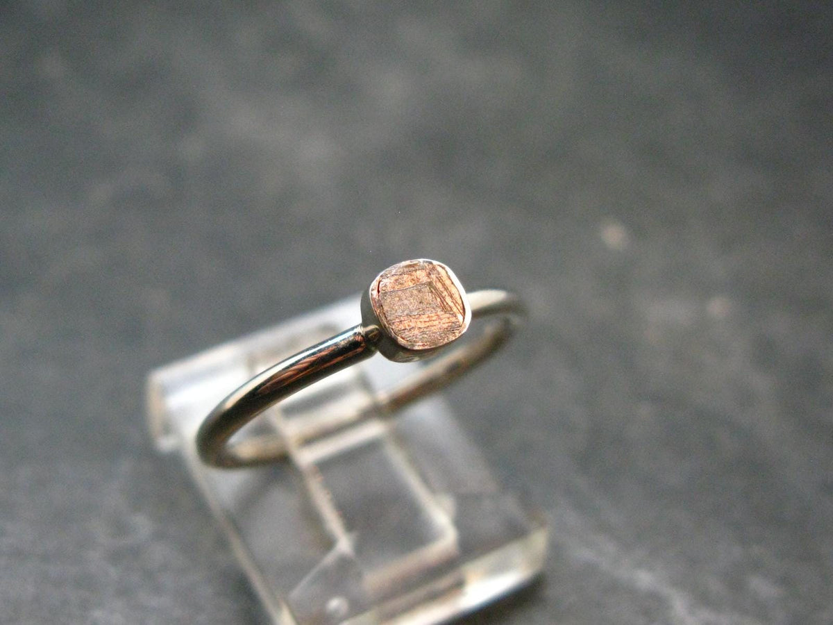 Muonionalusta Meteorite Sterling Silver Ring from Sweden - 1.40 Grams - Size 6