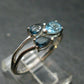 Facetted Blue Topaz Sterling Silver Ring - 1.92 Grams - Size 8