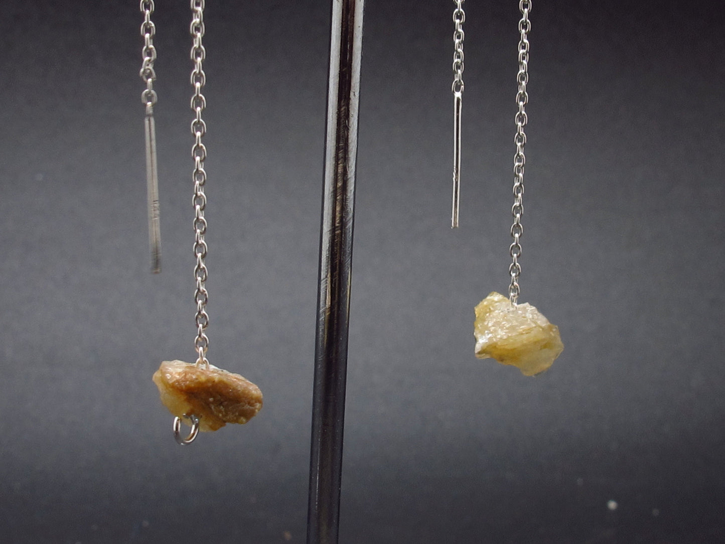 Rare Herderite Crystal Silver Earrings from Brazil - 1.43 Grams