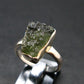 Moldavite Tektite Silver Ring from Czech Republic - 6 Size - 3.07 Grams