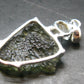 Moldavite & Herkimer Diamond Silver Pendant - 1.7" - 6.6 Grams