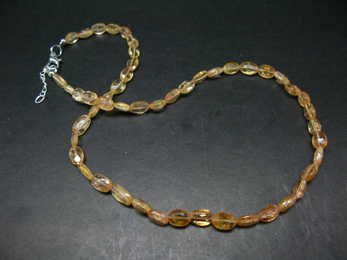 Extremely Rare Imperial Topaz Necklace From Brazil - 18" - 8mm Facetted Beads