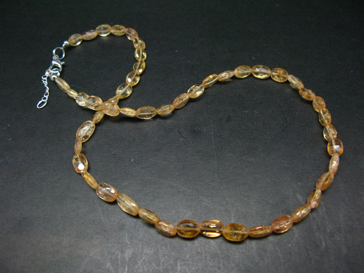 Extremely Rare Imperial Topaz Necklace From Brazil - 18" - 8mm Facetted Beads