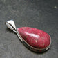 Thulite Silver Plated Pendant From Norway - 1.5" - 6.41 Grams