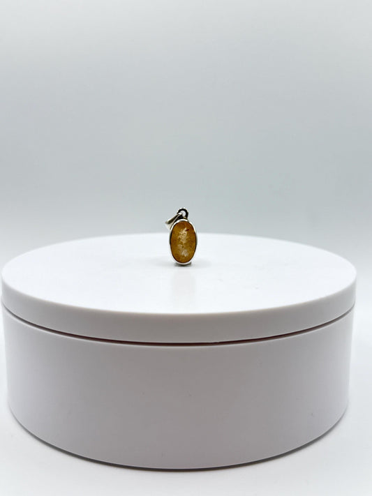 Oval Imperial Topaz Pendant in Sterling Silver - 3.36 Grams