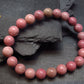 Rhodonite Genuine Bracelet ~ 7 Inches ~ 8mm Round Beads