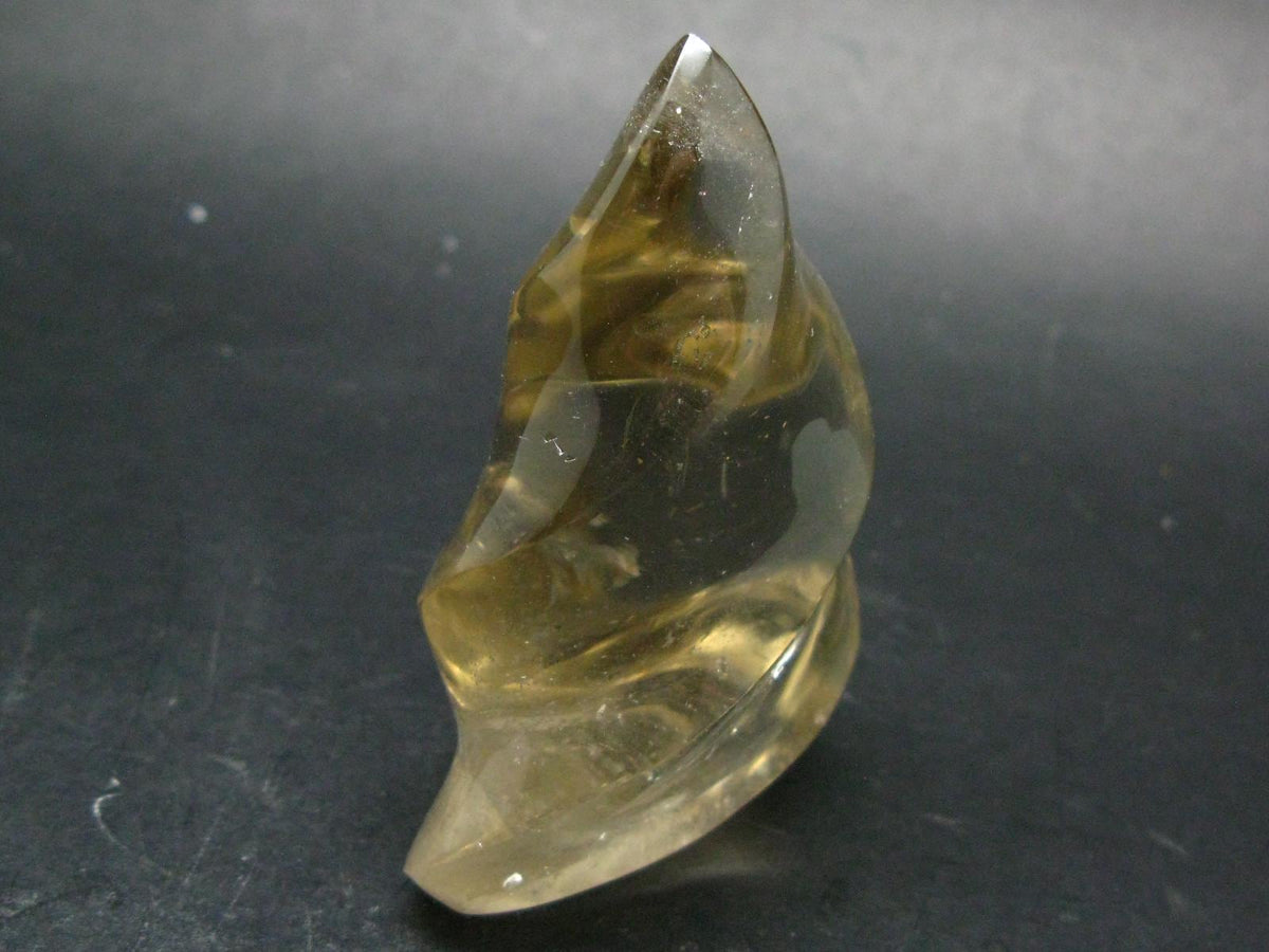 Unheated Citrine Flame Polished Stone From Madagascar - 3.0" - 118.08 Grams