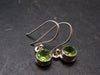 Peridot Olivine Crystal Sterling Silver Earrings From Pakistan - 0.9" - 2.18 Grams