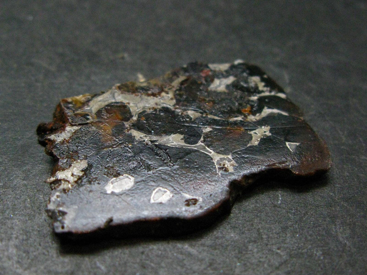 Large Sericho Meteorite Pallasite Olivine Slice From Kenya - 1.4" - 7.38 Grams