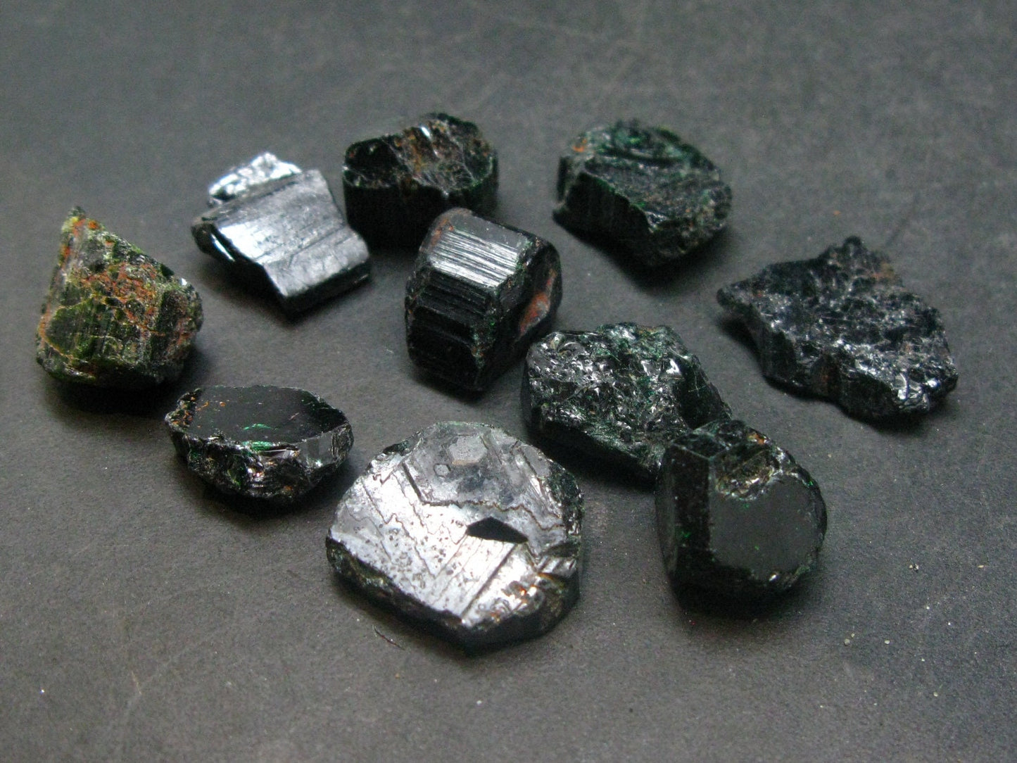 Rare Lot of 10 Usambara Chrome Tourmaline Crystals From Tanzania - 128 Carats