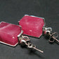 Rhodochrosite Gem Sterling Silver Stud Earrings From Alma Colorado - 1.0" - 7.49 Grams