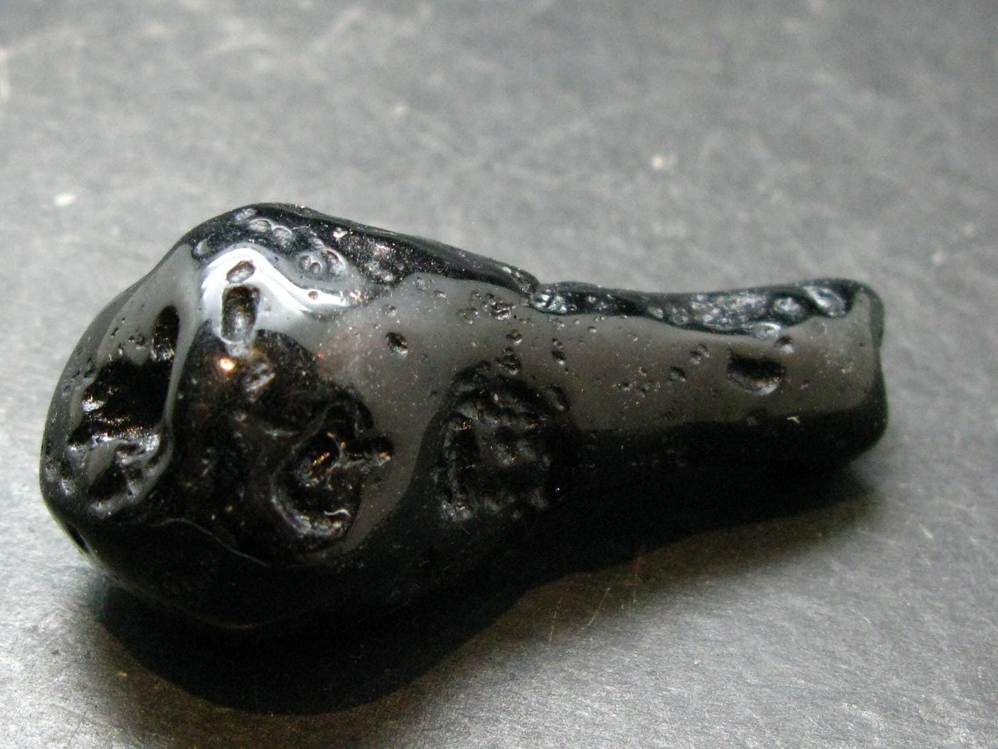 Rare Large Black Tibetan Tektite Tumbled Stone from Tibet - 2.2" - 27.34 Grams