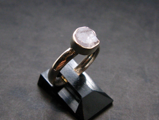 Gray Herderite Silver Ring from Africa - Size 7 - 1.84 Grams
