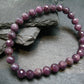 Purple Sapphire Genuine Bracelet ~ 7 Inches ~ 6mm Round Facetted Beads
