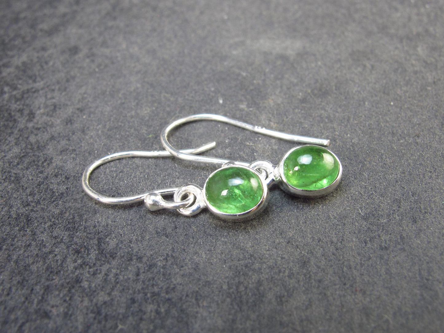 Tsavorite Gem Green Garnet Sterling Silver Earrings from Tanzania - 1.58 Grams