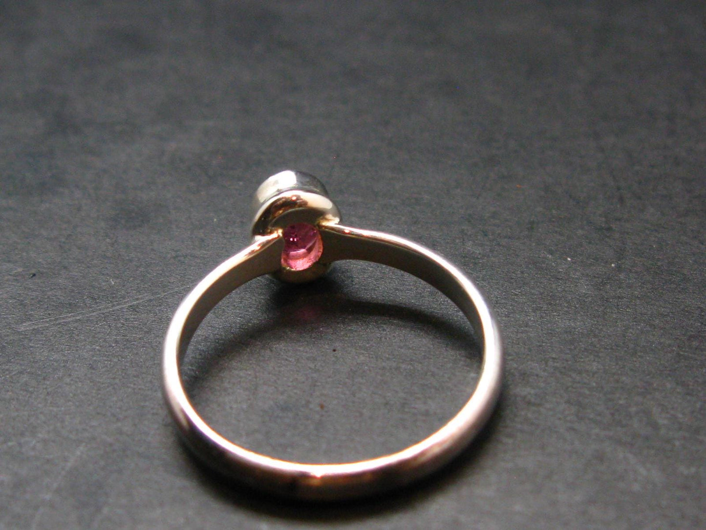 Pink Tourmaline Silver Ring From Brazil - 2.39 Grams - Size 6