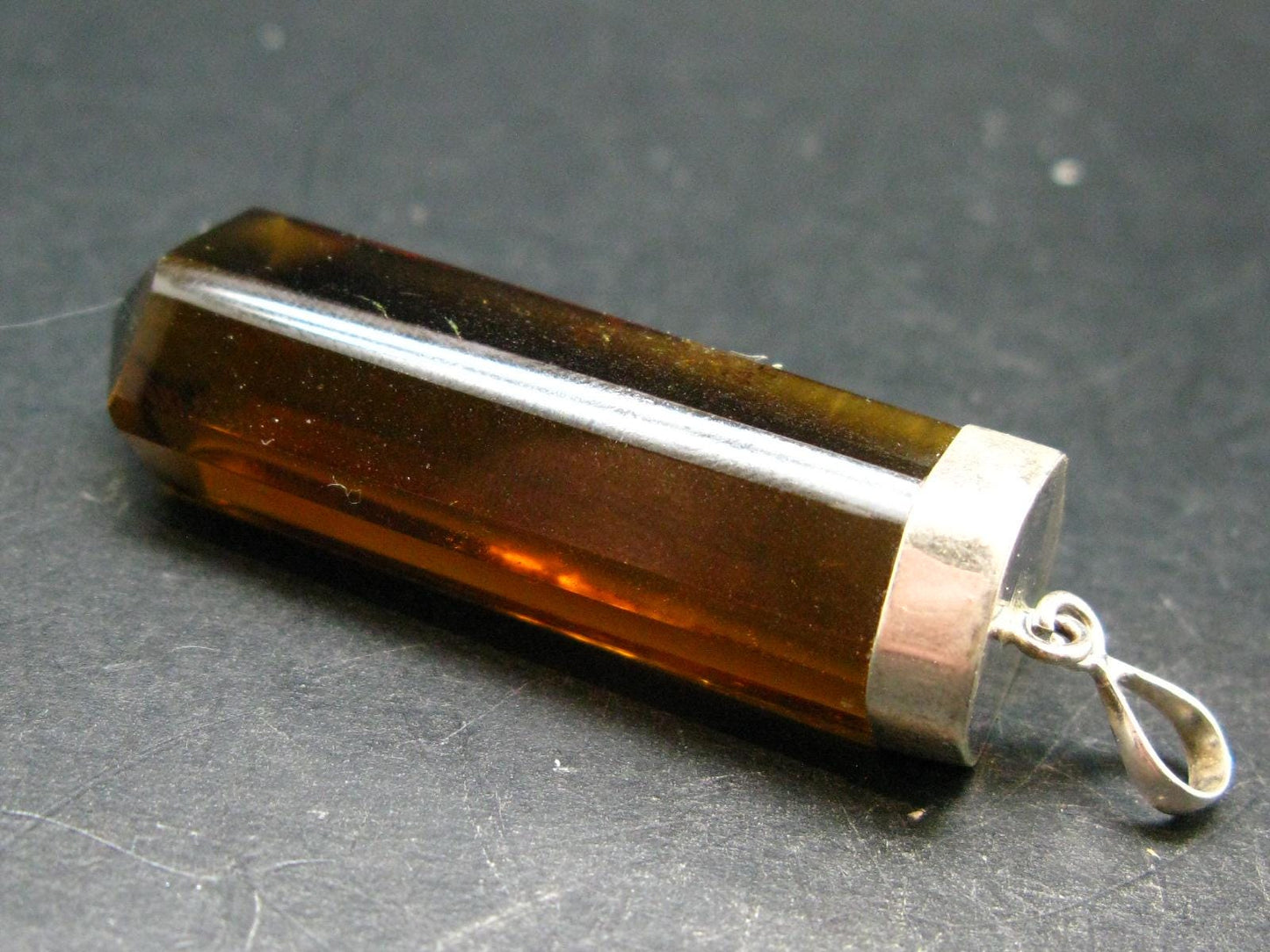 Natural Unheated Citrine Sterling Silver Pendant from Zambia - 2.6" - 23.43 Grams