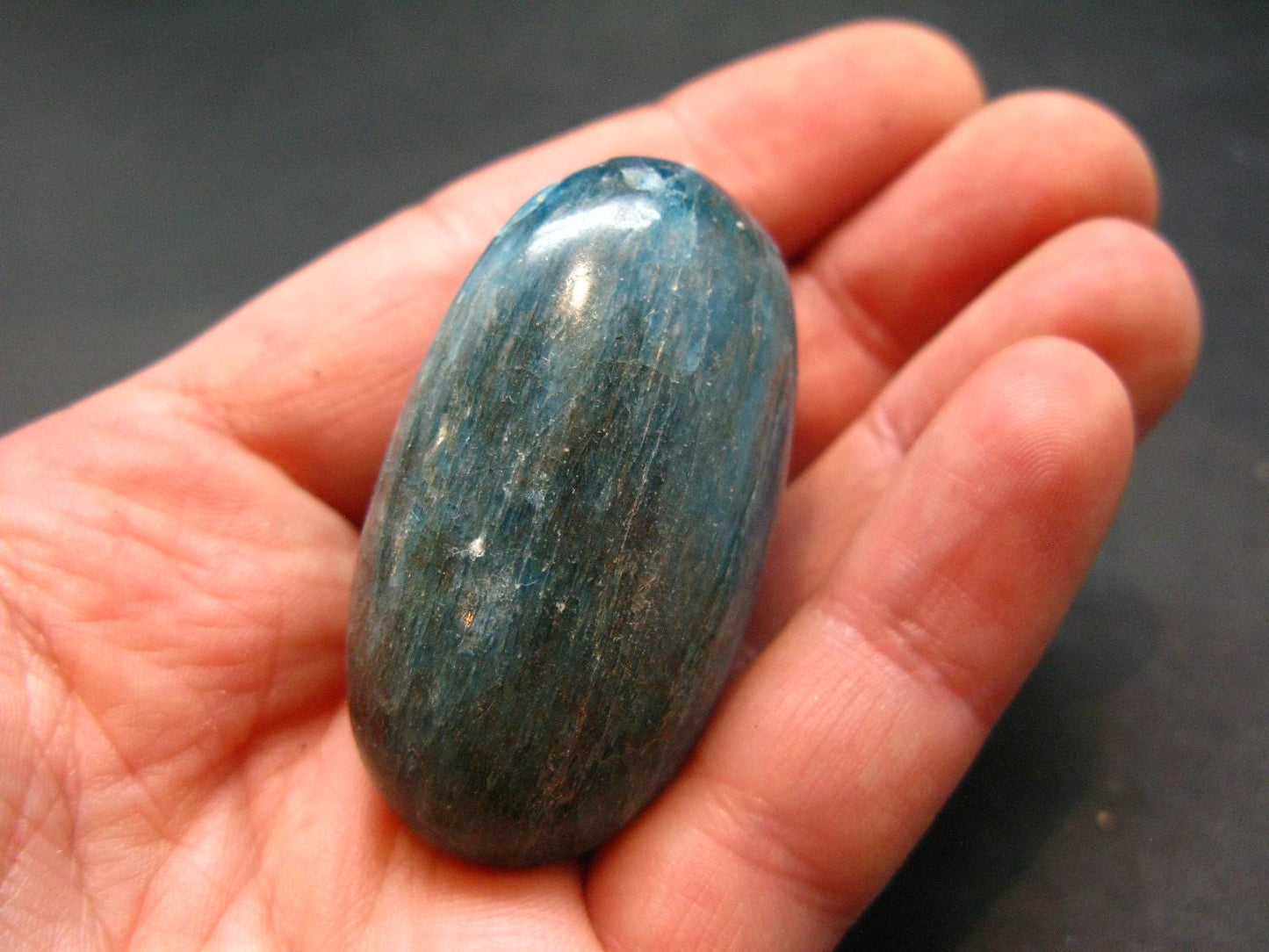 Neon Blue Apatite Tumbled Stone from Madagascar - 40.62 Grams - 1.7"