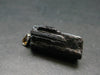 Black Tourmaline Schorl Silver Pendant From Brazil - 1.2"