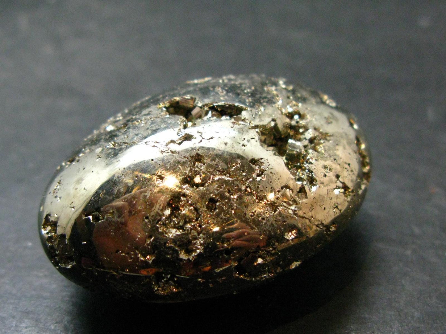 Pyrite Crystallized Tumbled Stone From Peru - 1.9" - 103.94 Grams