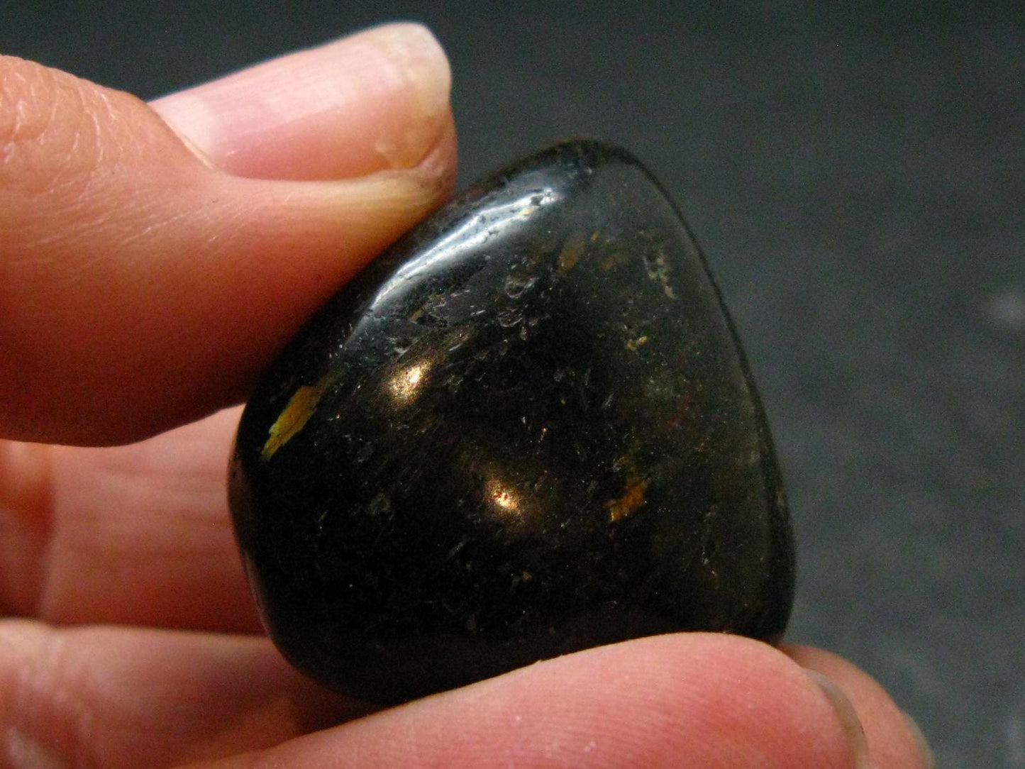 Rare Nuumite Nuummite Tumbled Stone From Greenland - 17.23 Grams - 1.0"