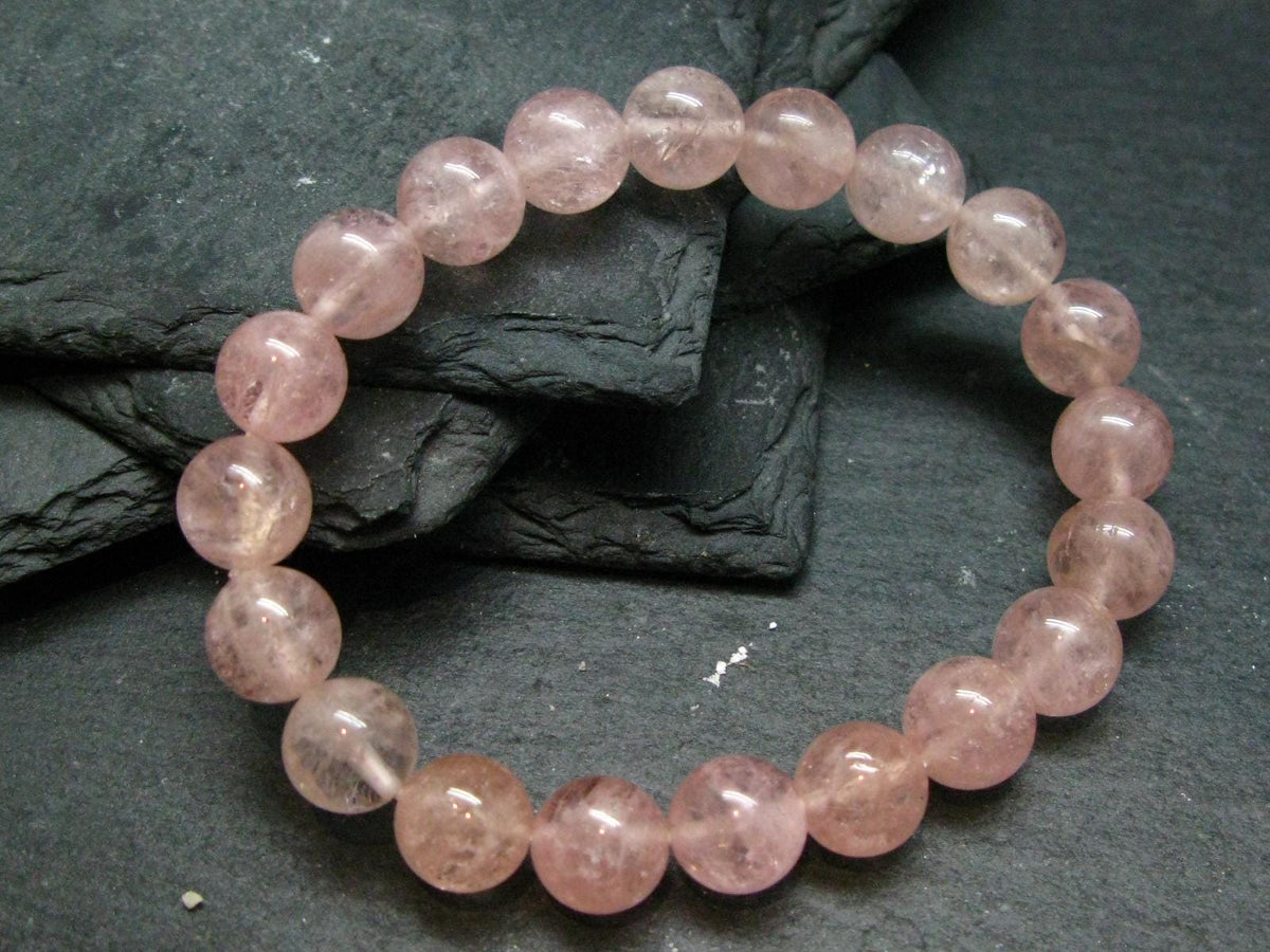 Morganite Genuine Bracelet ~ 7 Inches ~ 10mm Round Beads