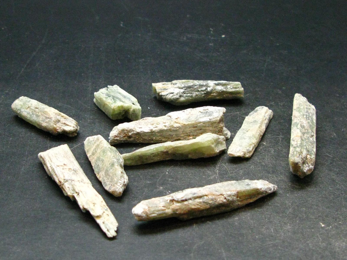 Lot of 10 Green Kyanite Crystals From Brazil - 77.91 Grams