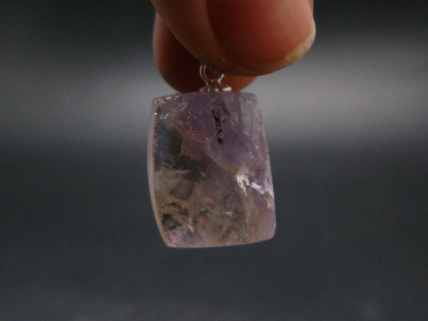 Stunning Natural Gem Ametrine Crystal Silver Pendant From Bolivia - 1.0" - 4.72 Grams
