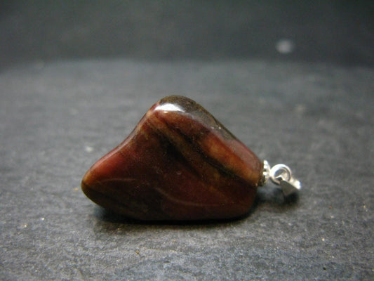 Rare Tumbled Brownish Pink Bustamite Silver Pendant with Attractive Pattern From South Africa - 1.2" - 7.88 Grams