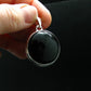Black Onyx Silver Plated Pendant From Brazil - 7.98 Grams