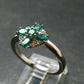 Emerald Faceted Silver Ring from Colombia - 3.54 Grams Total - Size 8.75