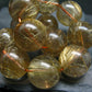 Rutilated Quartz Genuine Bracelet ~ 8 Inches ~ 20mm Round Beads