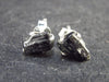 Natural Black Tourmaline Schorl Crystal Stud Earrings In Sterling Silver From Brazil - 0.6"