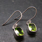 Peridot Olivine Crystal Sterling Silver Earrings From Pakistan - 0.9" - 2.55 Grams