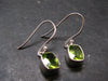 Peridot Olivine Crystal Sterling Silver Earrings From Pakistan - 0.9" - 2.55 Grams