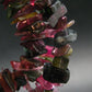 Watermelon Tourmaline Crystal Silver Necklace from Brazil - 18" - 63.81 Grams