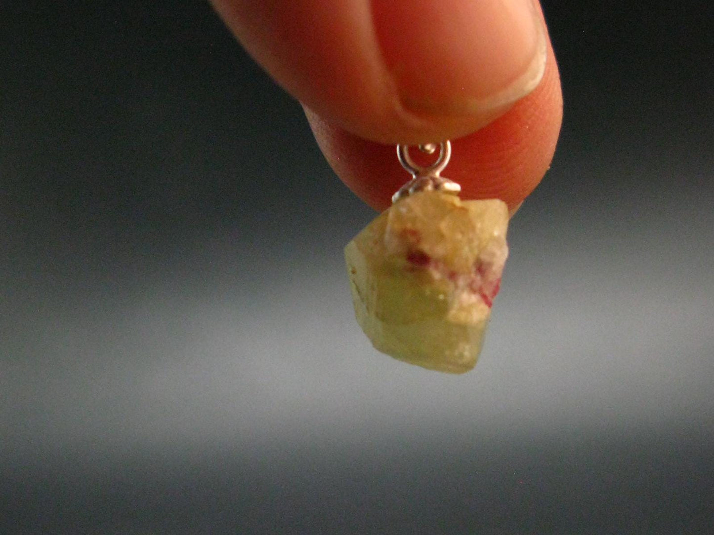 Rhodizite Rhodozite Crystal Silver Pendant from Madagascar - 0.7" - 1.20 Grams