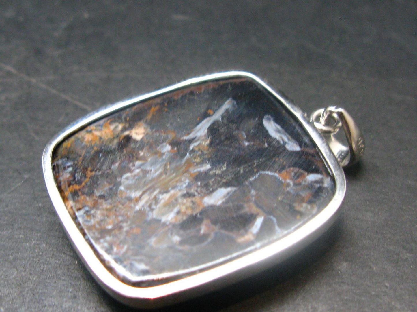 Natural Pietersite Polished Silver Pendant from Namibia - 1.4" - 8.91 Grams