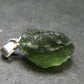 Moldavite Tektite Silver Pendant from Czech Republic - 0.8" - 1.13 Grams