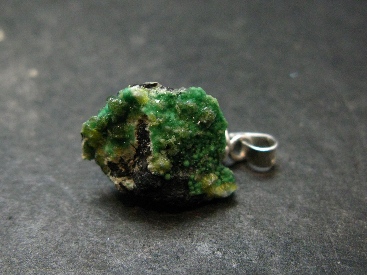Rare Wavellite Cluster Silver Pendant From Arkansas, USA - 0.9" - 1.45 Grams