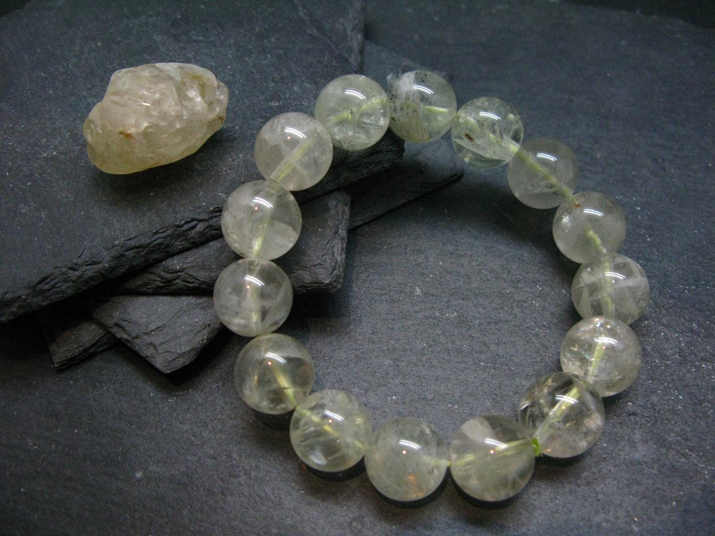 Sanidine Gold Labradorite Genuine Bracelet ~ 7 Inches ~ 15mm Round Beads