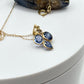 Sapphire Cluster Pendant Necklace | Natural Blue Sapphire Gold Necklace | Unique September Birthstone Jewelry - 1.28 g